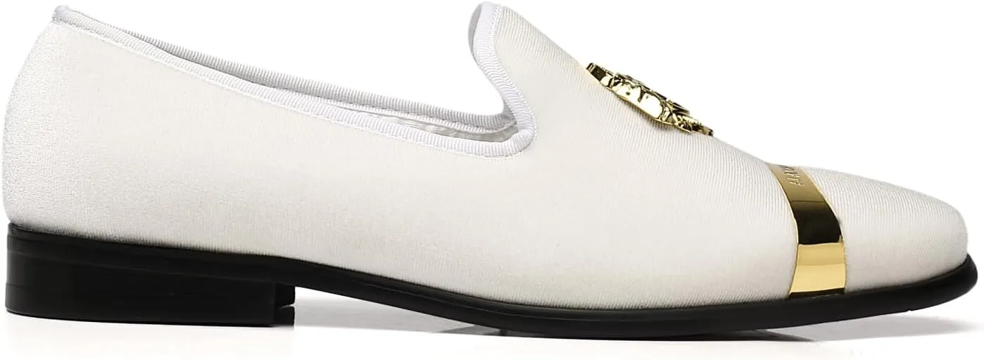 ELANROMAN Men's Velvet Loafers Dress Fashion Wedding Party Prom Shoes