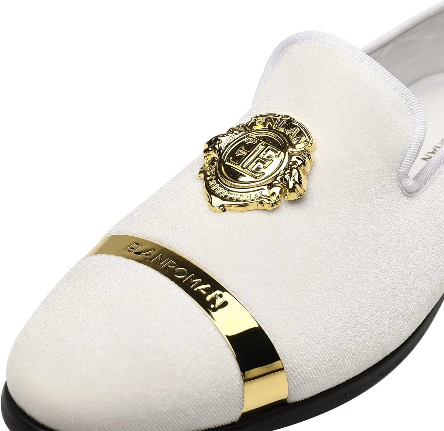 ELANROMAN Men's Velvet Loafers Dress Fashion Wedding Party Prom Shoes