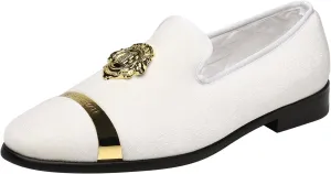ELANROMAN Men's Velvet Loafers Dress Fashion Wedding Party Prom Shoes