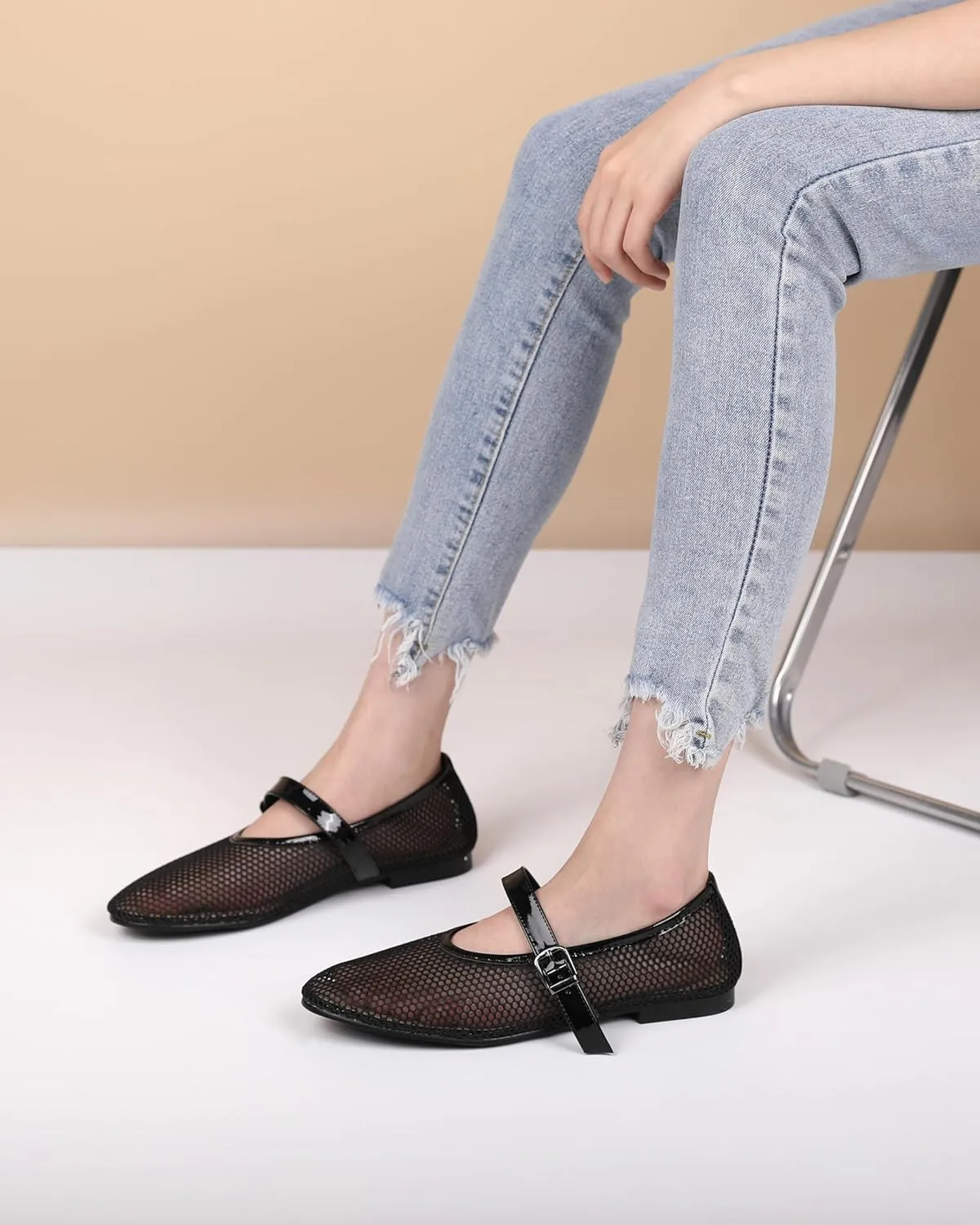 Eldof Flats Shoes Women Round Toe Slip On Ballet Flats Shoes for Dress Comfortable
