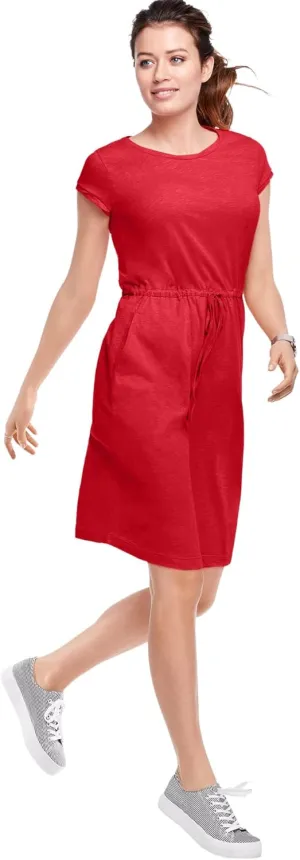 ellos Plus Size Knit Drawstring Dress