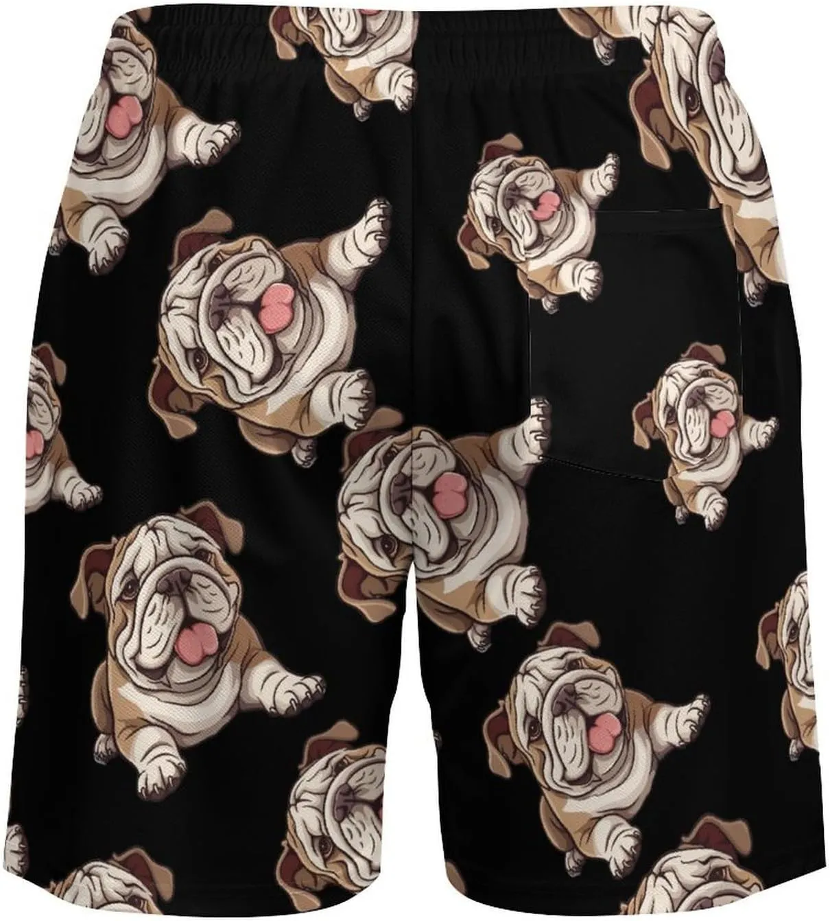 English Bulldog Men's Swim Trunks Quick Dry Board Shorts Swimwear Beach Shorts with Compression Liner