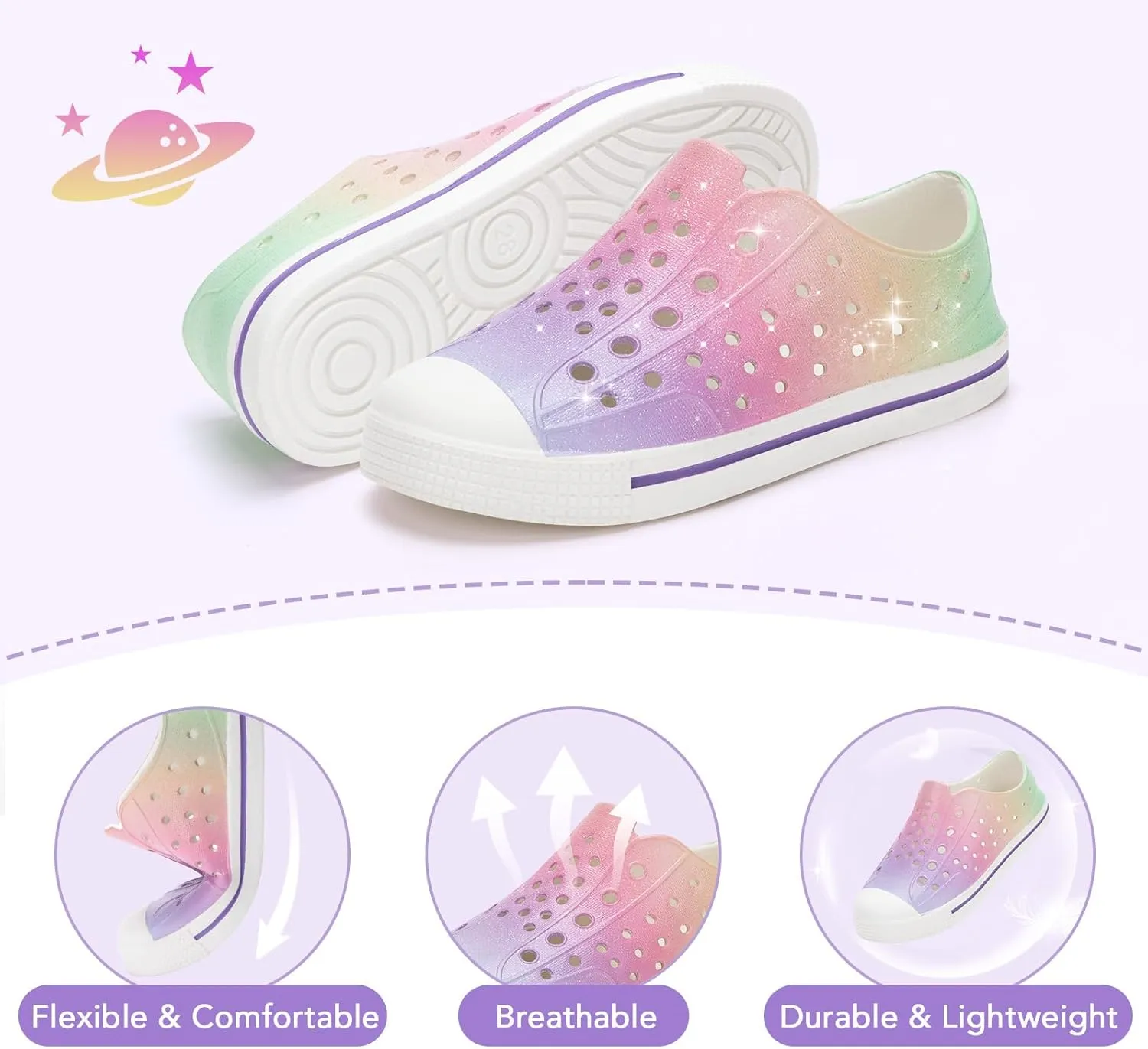 EUXTERPA Toddler Water Shoes for Kids Boys Girls Summer Lightweight Slip On Sandals Children Breathable Quick Dry Pool Beach Sneakers