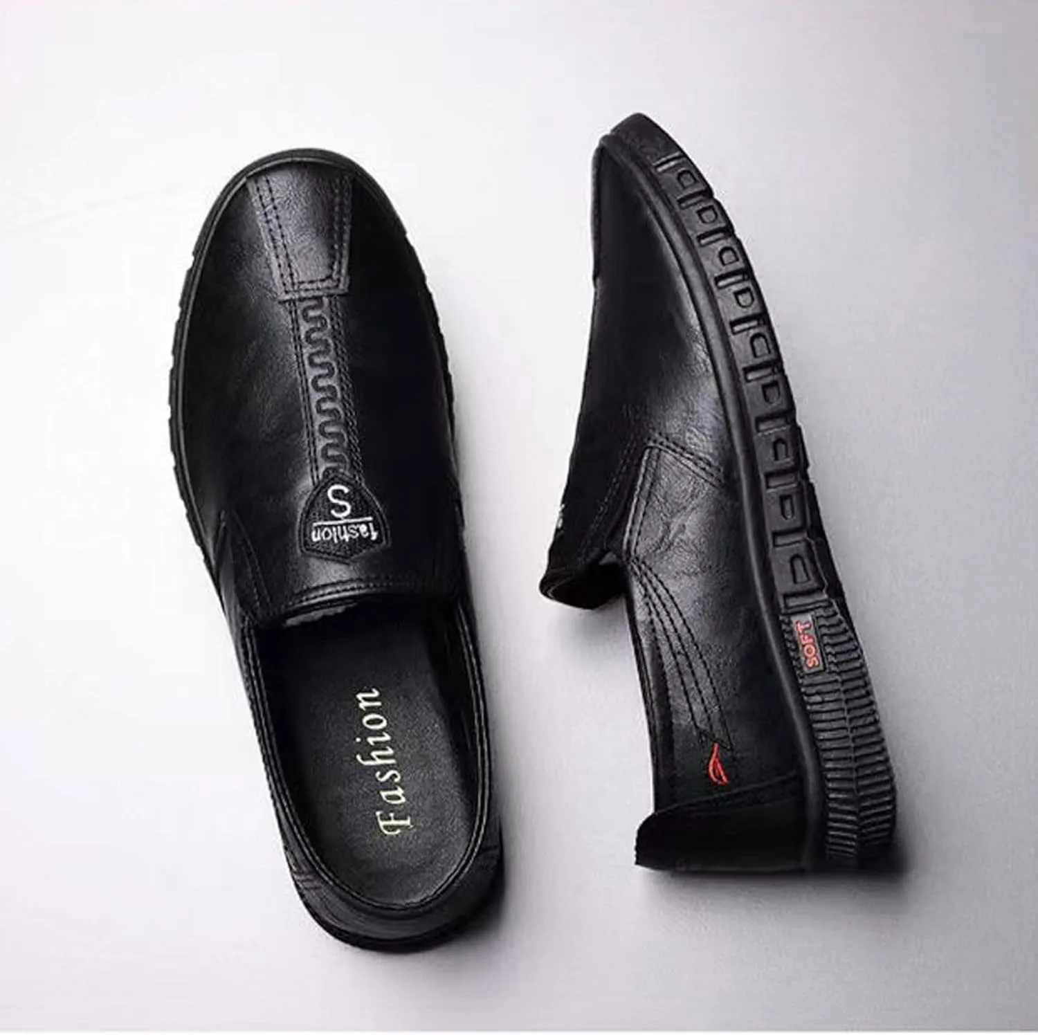 Fashion Sneakers Casual Shoe for Men Men's Fashionable Flat Soled Business Leather Soft Soled Slip On Casual Shoes
