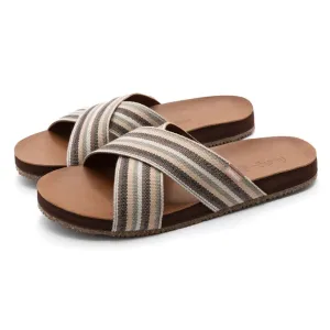 Feelgoodz Women's Zensole Cascades Natural Rubber Strap Slide Sandals (Sandbar, Size 10)