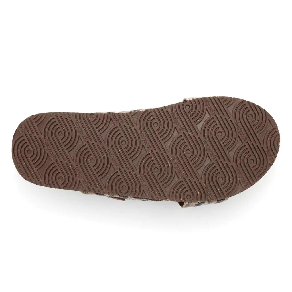 Feelgoodz Women's Zensole Cascades Natural Rubber Strap Slide Sandals (Sandbar, Size 10)