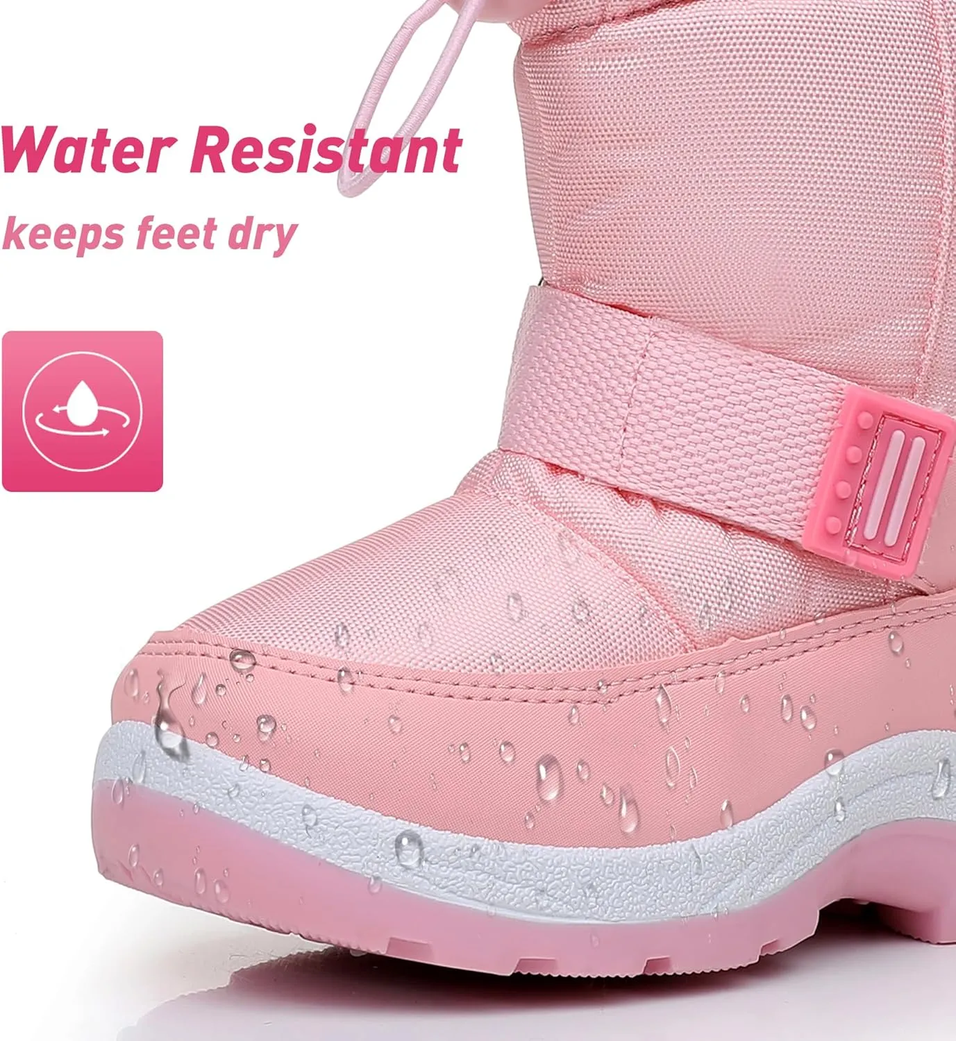 Felabo Toddler Snow Boots for Boys Girls Water Resistant Warm Winter Boots with Non Slip Sole Easy On Side Zipper Closure (Toddler/Little Kid)