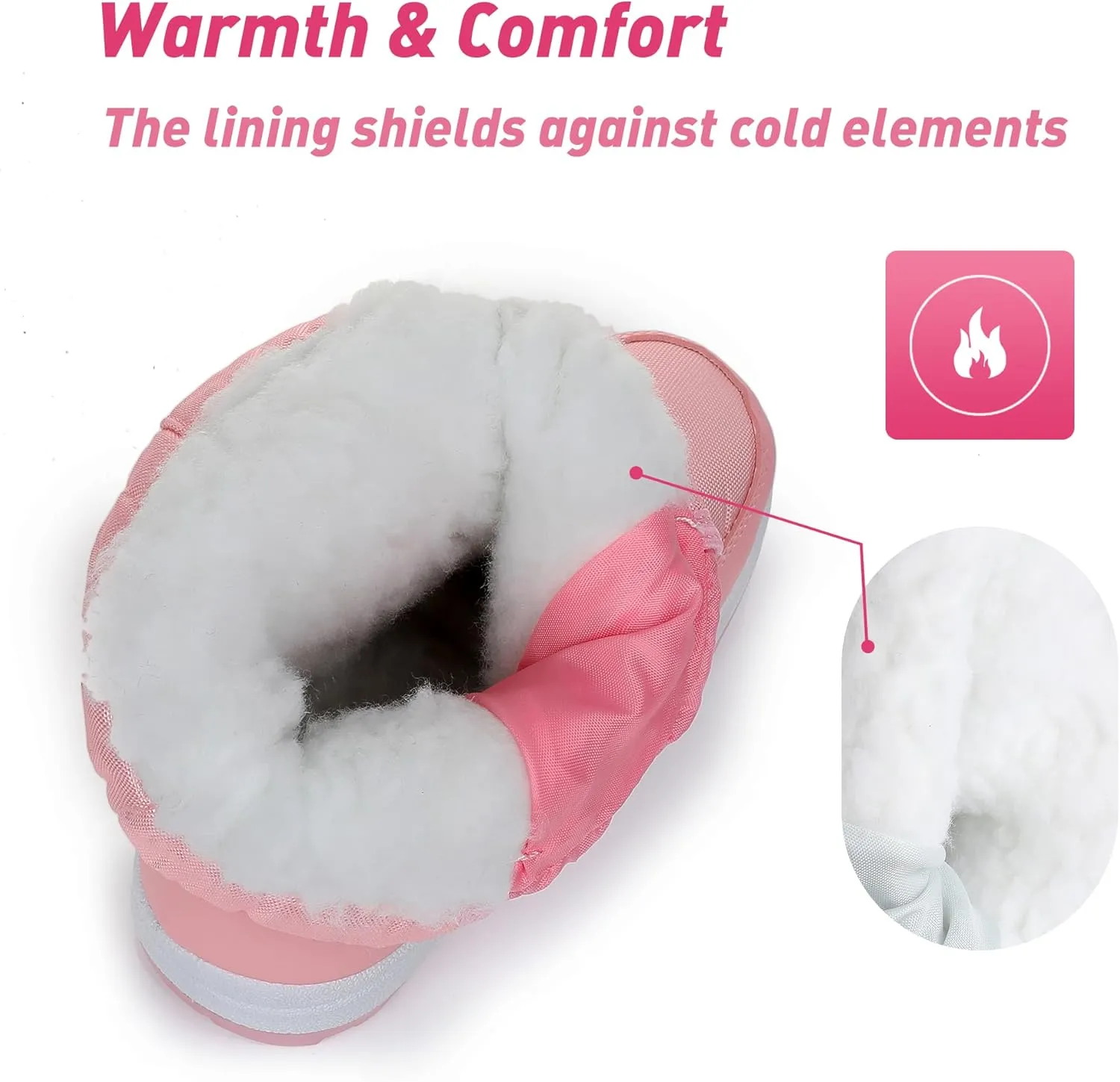 Felabo Toddler Snow Boots for Boys Girls Water Resistant Warm Winter Boots with Non Slip Sole Easy On Side Zipper Closure (Toddler/Little Kid)