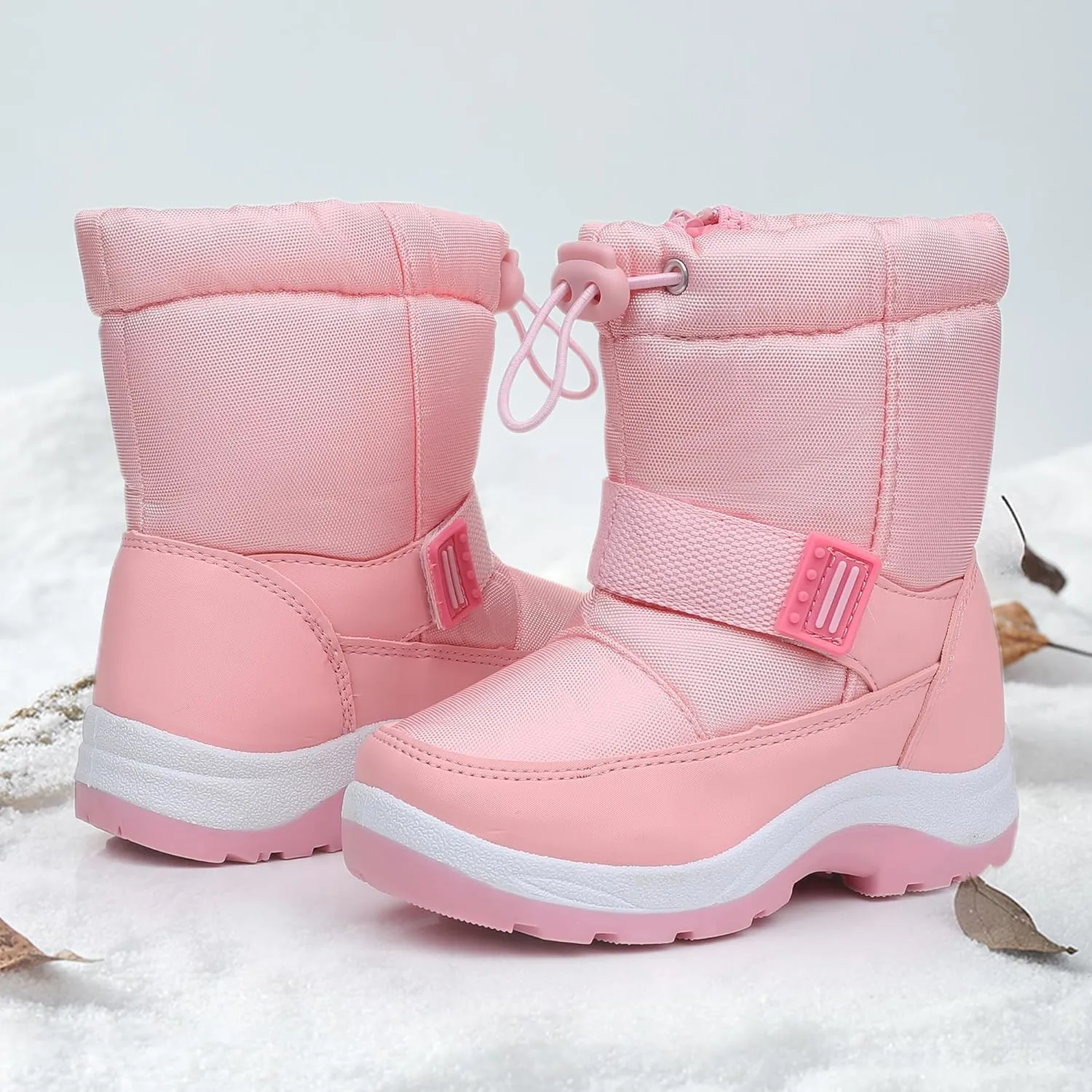 Felabo Toddler Snow Boots for Boys Girls Water Resistant Warm Winter Boots with Non Slip Sole Easy On Side Zipper Closure (Toddler/Little Kid)