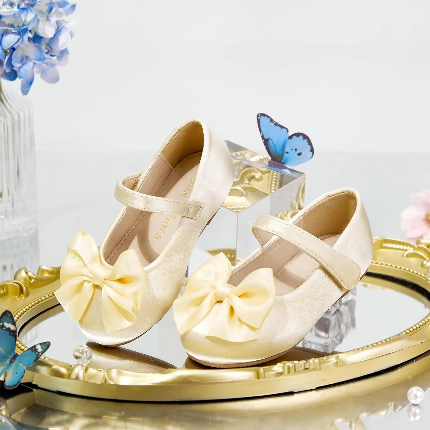 Felix & Flora Toddler Flower Girl Dress Shoes - Girl Ballet Flats Party School Shoes Wedding