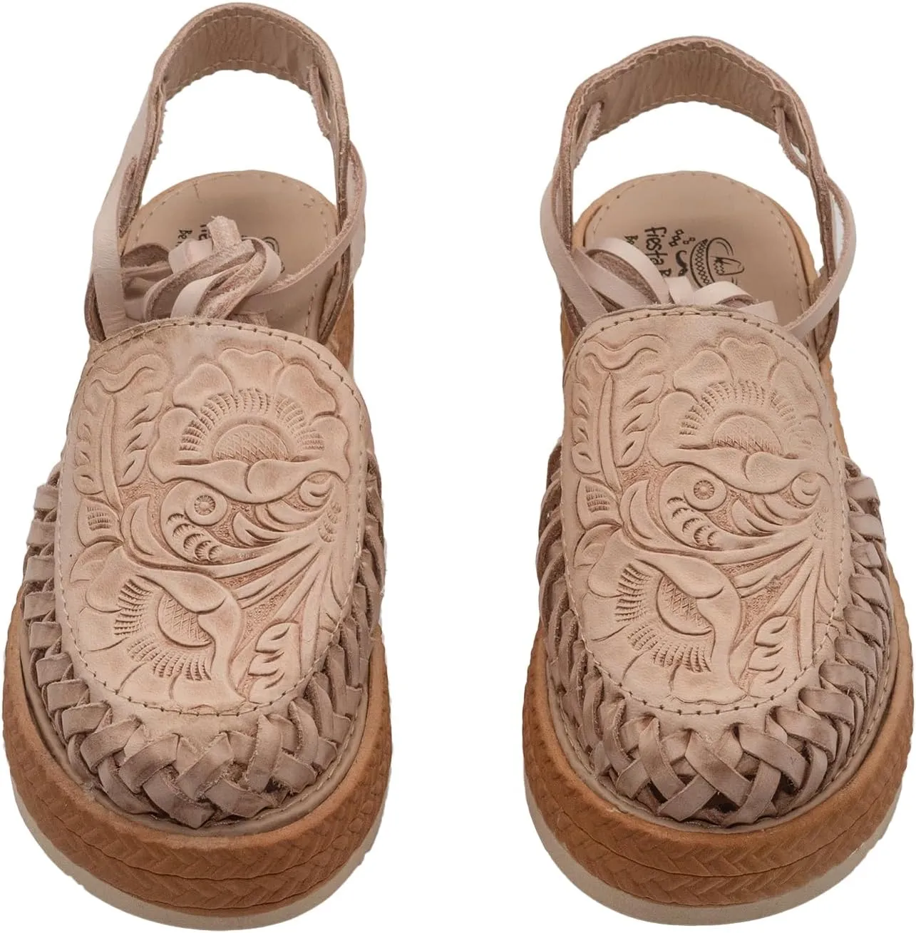 Fiesta Brands Mexican Sandals Huaraches Mexicanos for Woman Lace Up Shoes Alpargatas