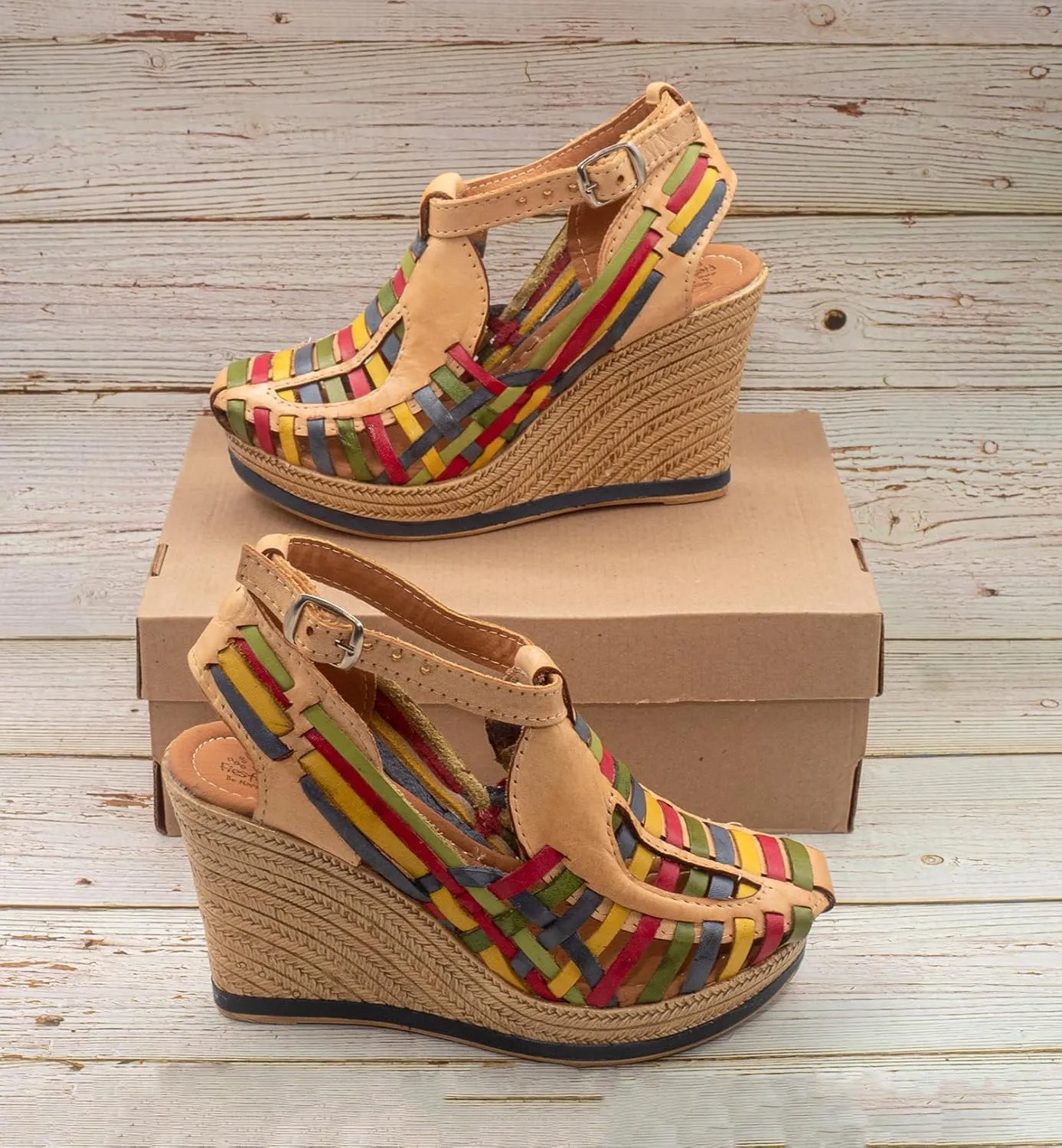 Fiesta Brands Mexican Shoes For Woman Wedge Sandals Huaraches Zapatos Con Plataforma Para Mujer Elegantes