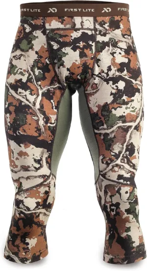 First Lite Men's Wick Boot Top - Ultralight Merino Wool Baselayer Camo Pant Bottoms
