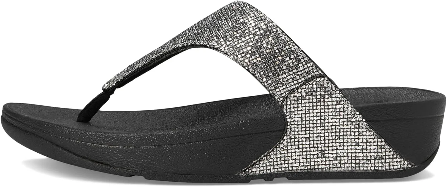 FitFlop Lulu Metallic Deep Teal Glitterball Toe-Post Sandals