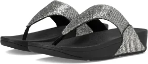 FitFlop Lulu Metallic Deep Teal Glitterball Toe-Post Sandals