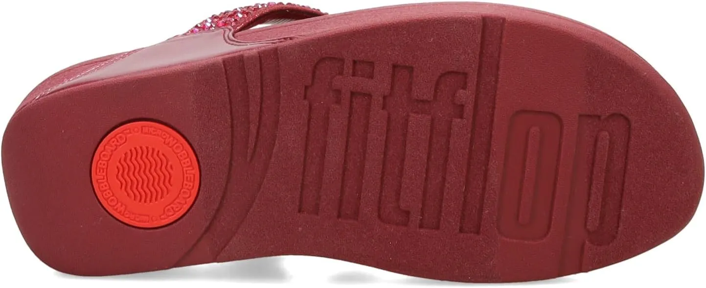 FitFlop Women's Lulu Crystal-Mix Toe-Post Sandals Wedge