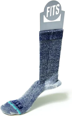 FITS Medium Rugged Crew Socks For Men and Women, Merino Wool, Breathable, Odor-Resistant, Durable, Whole Foot Comfort