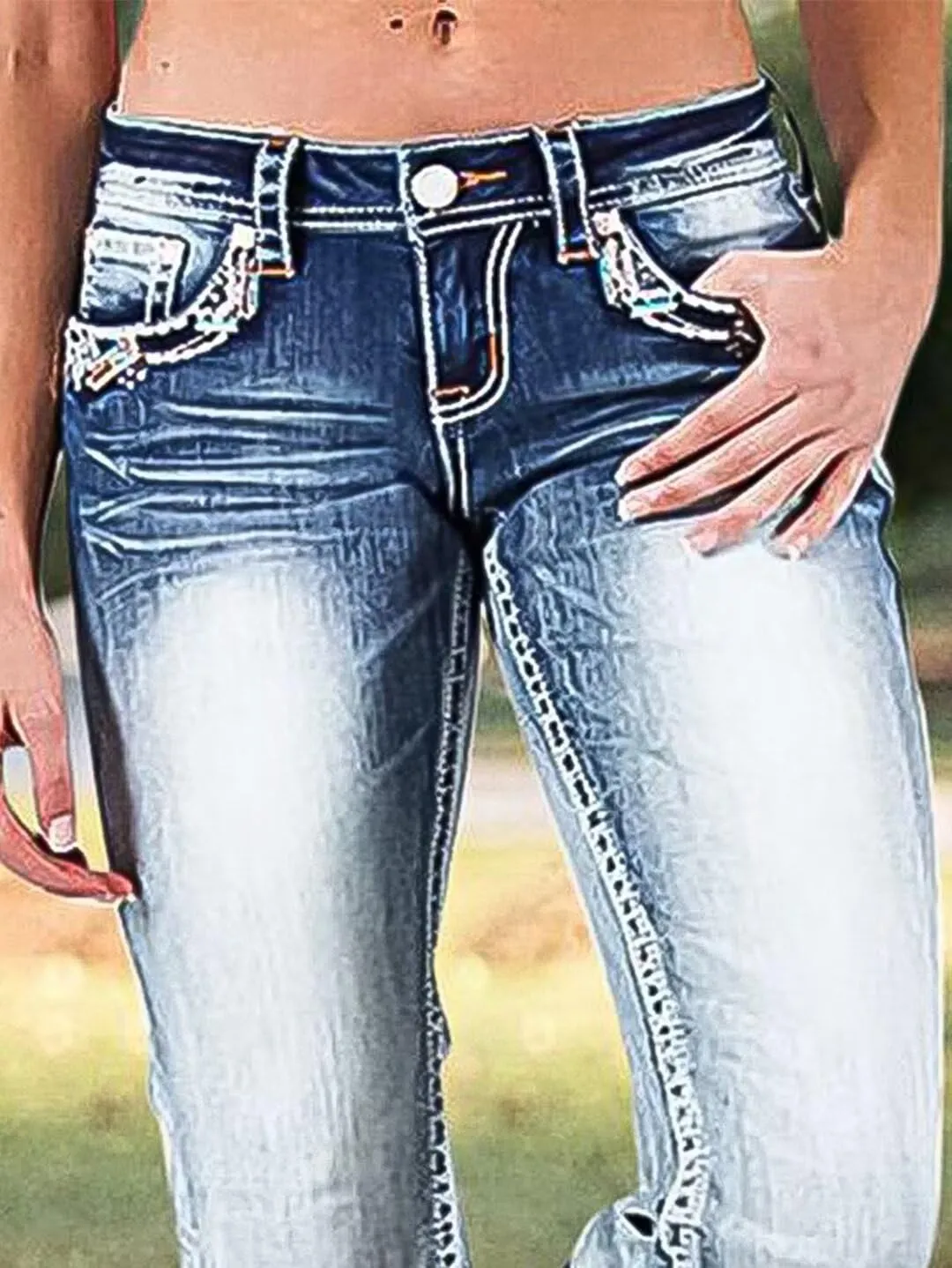 Flamingals Women's Solid Capris Jeans for Women Mid Rise Capris Skinny Denim Pants