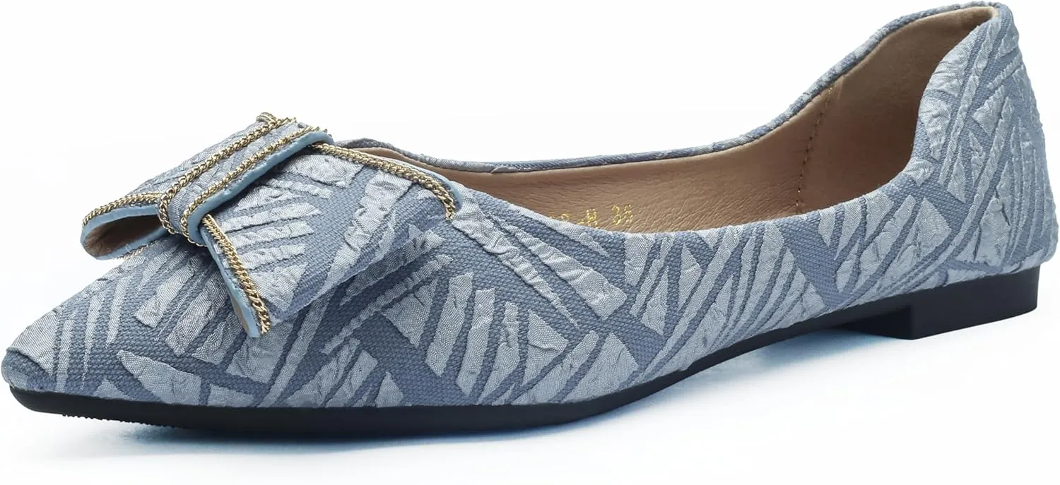 Flats for Womens Pointed Toe Ballet Flats, Bowknot Ballet Flats, Comfort Pointed Toe Dress Shoes