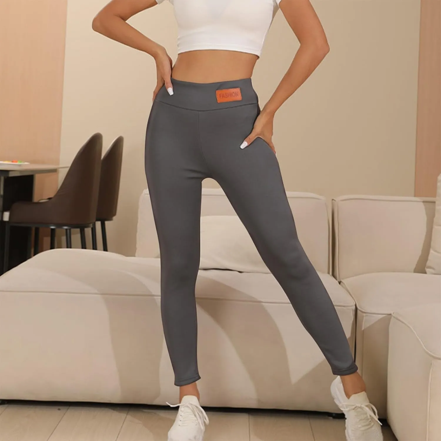 Fleece Lined Leggings Women Warm Winter High Waist Tights Stretchy Soft Thermal Sherpa Pants