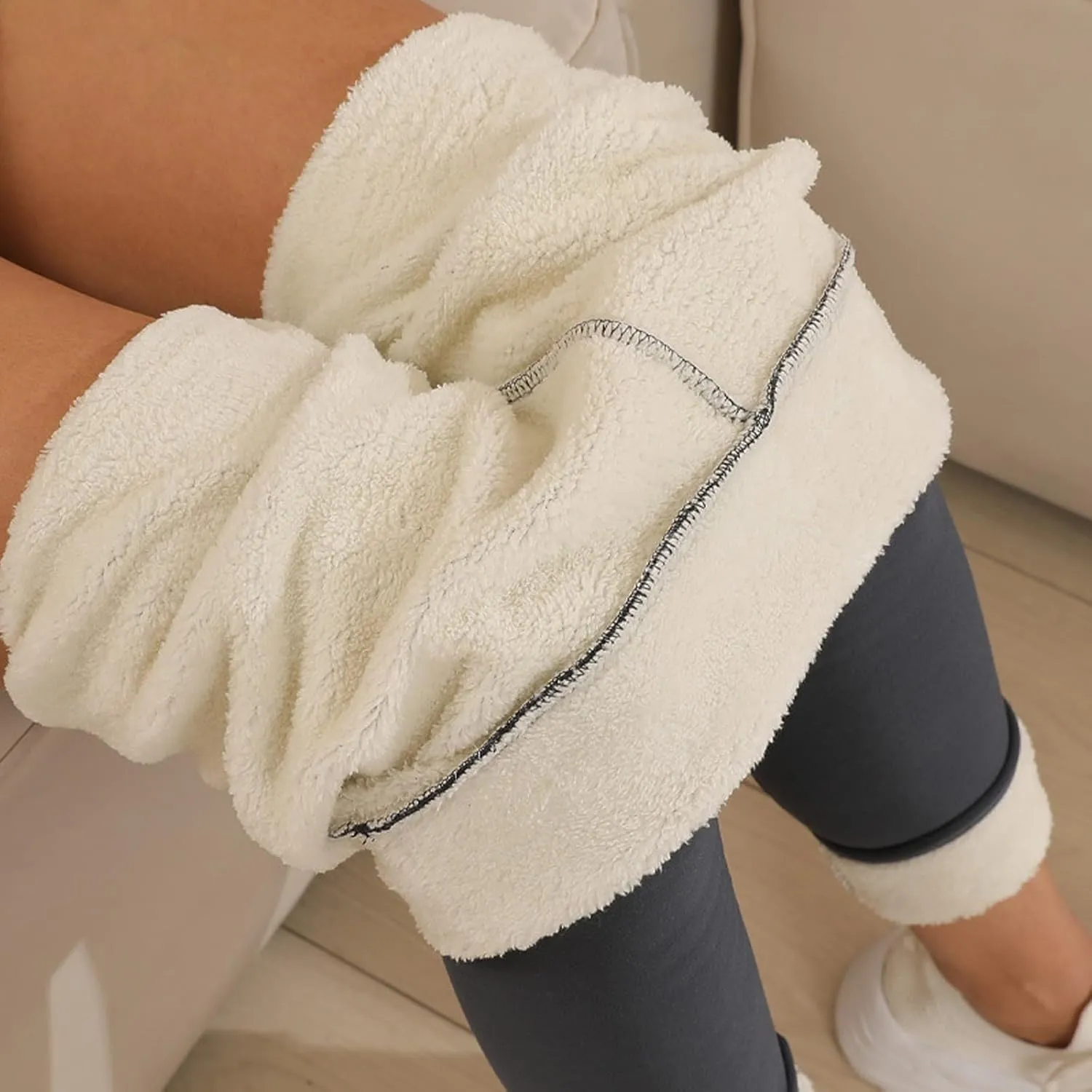 Fleece Lined Leggings Women Warm Winter High Waist Tights Stretchy Soft Thermal Sherpa Pants