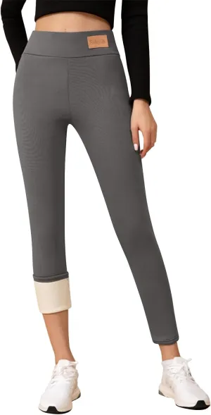Fleece Lined Leggings Women Warm Winter High Waist Tights Stretchy Soft Thermal Sherpa Pants