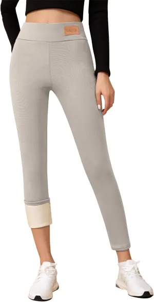 Fleece Lined Leggings Women Warm Winter High Waist Tights Stretchy Soft Thermal Sherpa Pants