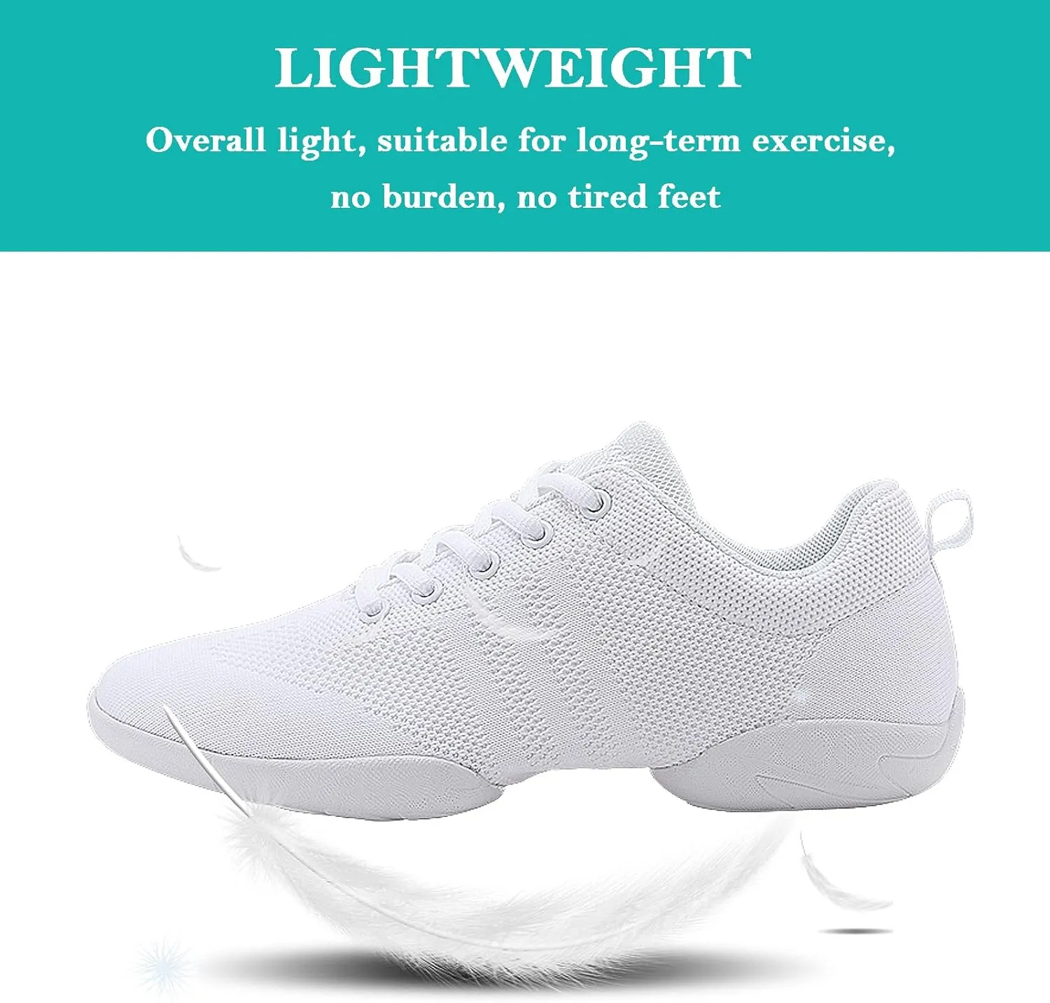 FLIOZY Womens Cheer Dance Shoes Girls White Cheerleading Competition Sports Shoes Athletic Walking Sneakers