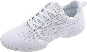 FLIOZY Womens Cheer Dance Shoes Girls White Cheerleading Competition Sports Shoes Athletic Walking Sneakers