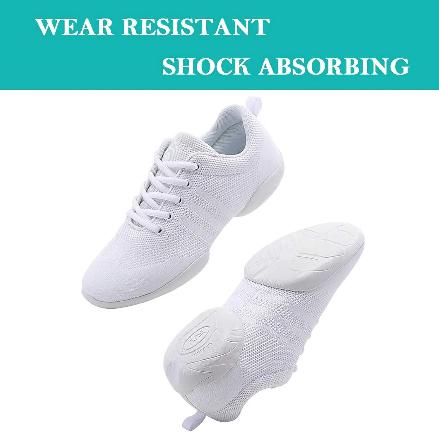 FLIOZY Womens Cheer Dance Shoes Girls White Cheerleading Competition Sports Shoes Athletic Walking Sneakers