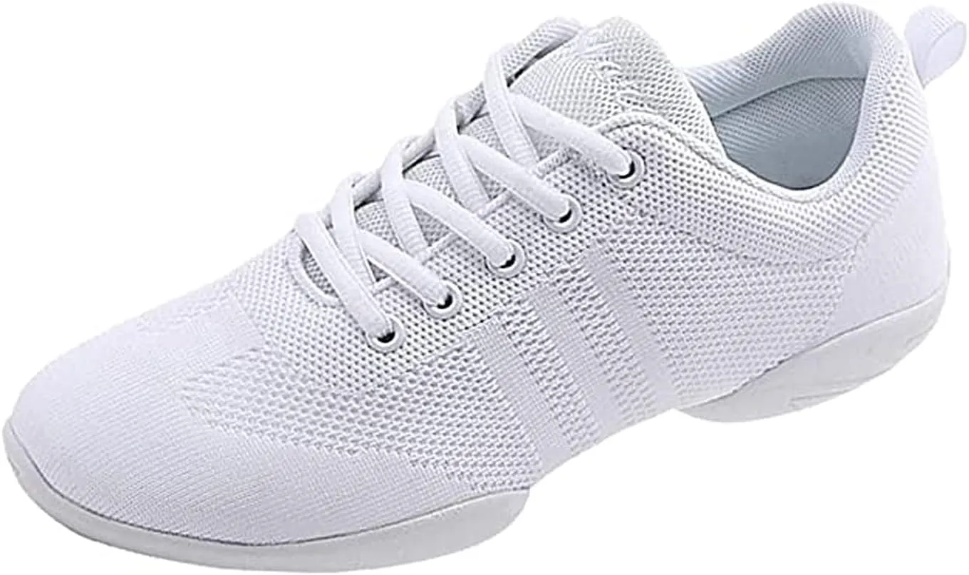 FLIOZY Womens Cheer Dance Shoes Girls White Cheerleading Competition Sports Shoes Athletic Walking Sneakers