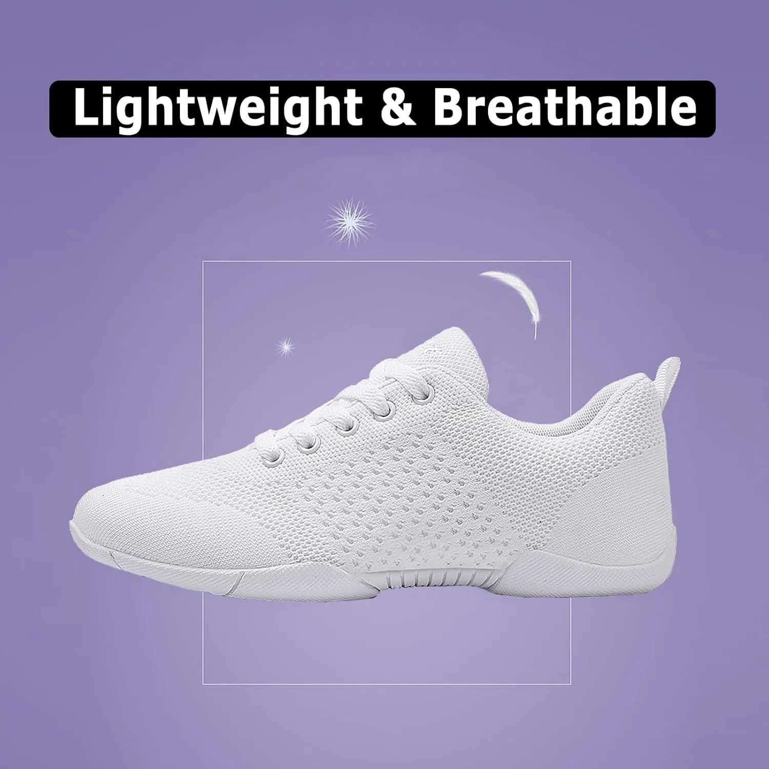 FLIOZY Womens Cheer Dance Shoes Girls White Cheerleading Competition Sports Shoes Athletic Walking Sneakers