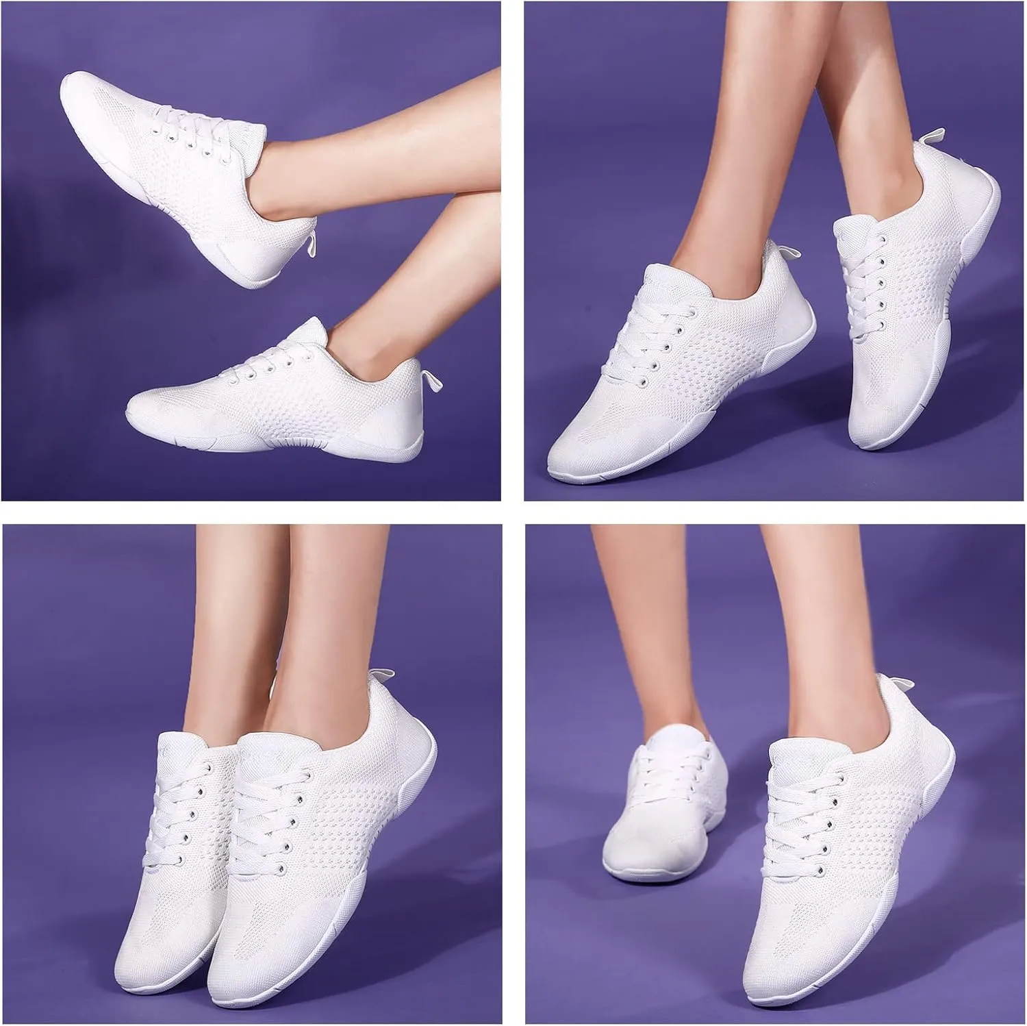 FLIOZY Womens Cheer Dance Shoes Girls White Cheerleading Competition Sports Shoes Athletic Walking Sneakers