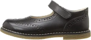 FOOTMATES Lydia Leather Mary Jane Girls Party Dress Flats Shoes with Custom-Fit Insoles, Slip-Resistant Non-Marking Outsoles - for Toddlers and Little Kids, Ages 1-8