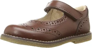 FOOTMATES Lydia Leather Mary Jane Girls Party Dress Flats Shoes with Custom-Fit Insoles, Slip-Resistant Non-Marking Outsoles - for Toddlers and Little Kids, Ages 1-8