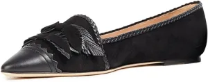 FOWT Women Pointed Cap Toe Pumps Double Leaf Bow Slip on Flats Stylish Braid Edge Office Formal Shoes Size 4-16 US
