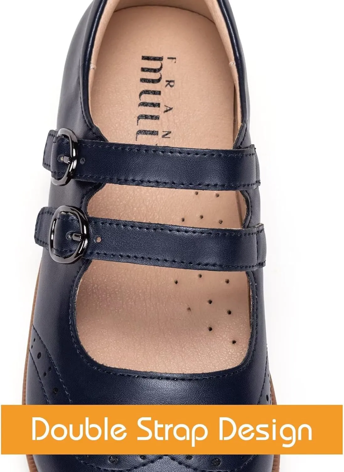 Frank Mully Girls Flats Mary Jane Shoes Round Toe Dress Shoes School Oxford Flats for Toddler/Little Kid