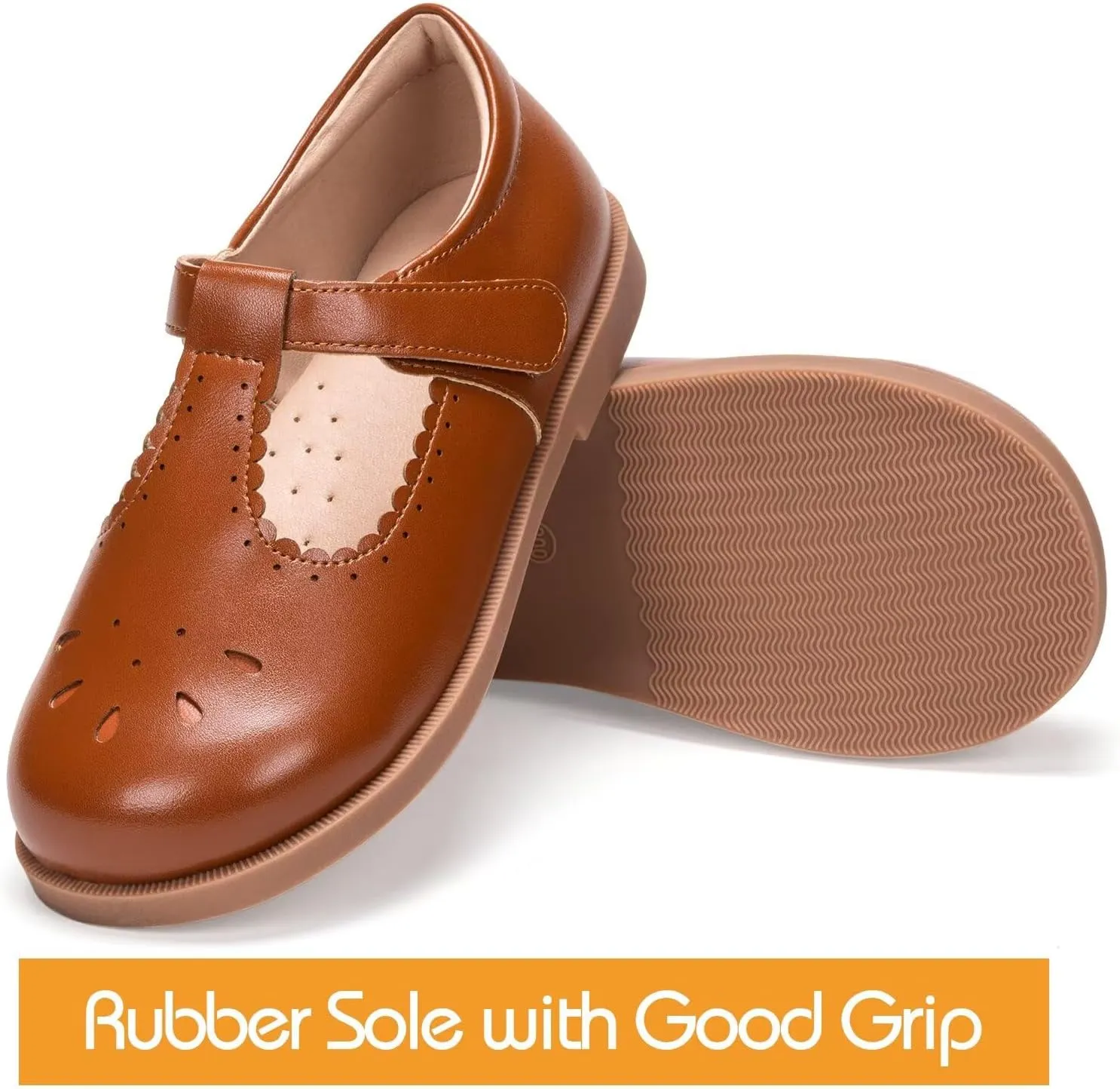 Frank Mully Girls Flats Mary Jane Shoes Round Toe Dress Shoes School Oxford Flats for Toddler/Little Kid