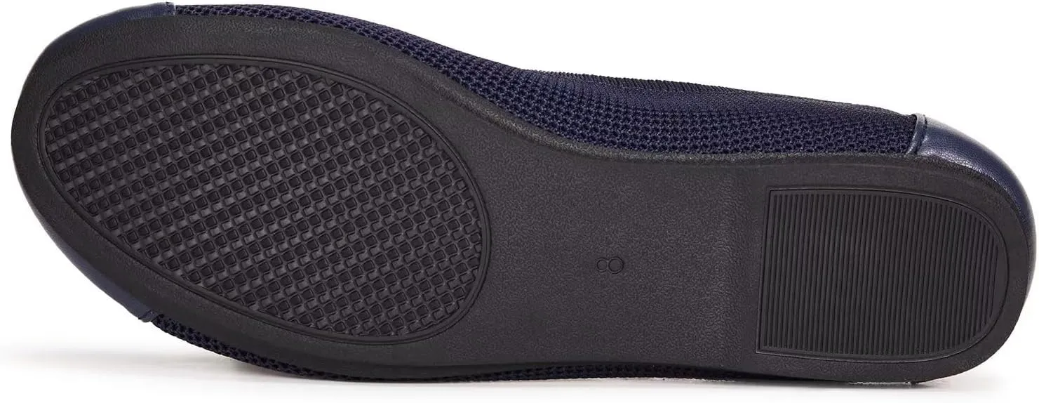 Frank Mully Women's Ballet Flats Round Toe Walking Flats Slip On Work Shoes Knitted Flats Shoes for Woman Soft Lightweight