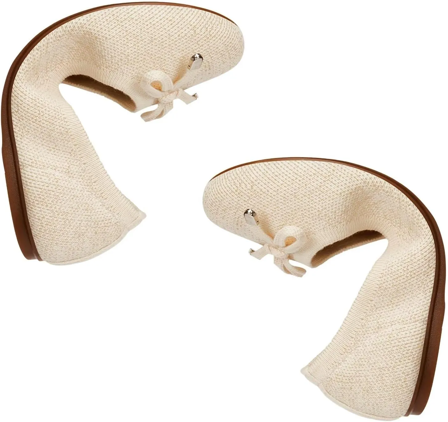 Frank Mully Women's Ballet Flats Round Toe Walking Flats Slip On Work Shoes Knitted Flats Shoes for Woman Soft Lightweight