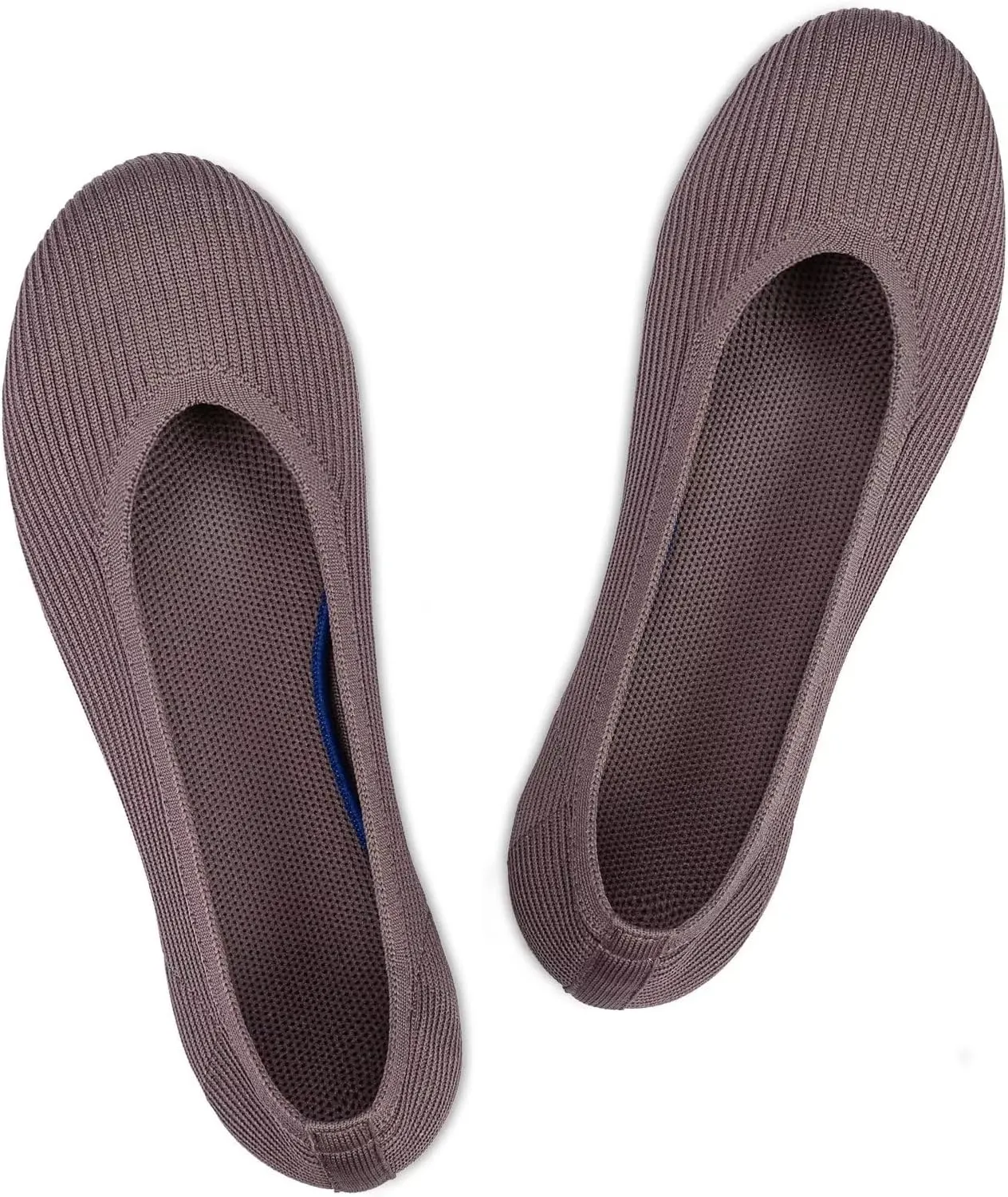 Frank Mully Women's Ballet Flats Round Toe Walking Flats Slip On Work Shoes Knitted Flats Shoes for Woman Soft Lightweight