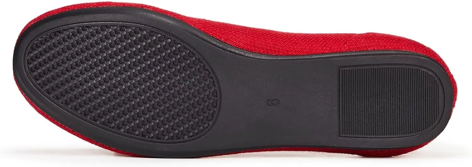 Frank Mully Women's Ballet Flats Round Toe Walking Flats Slip On Work Shoes Knitted Flats Shoes for Woman Soft Lightweight