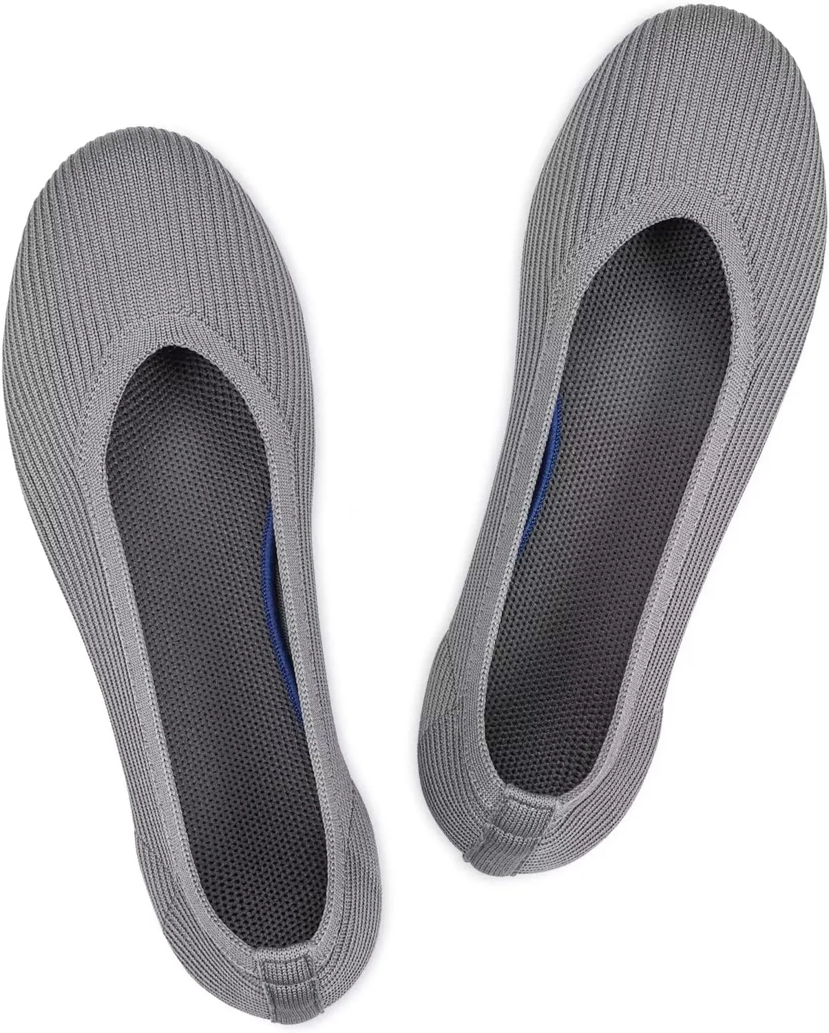 Frank Mully Women's Ballet Flats Round Toe Walking Flats Slip On Work Shoes Knitted Flats Shoes for Woman Soft Lightweight