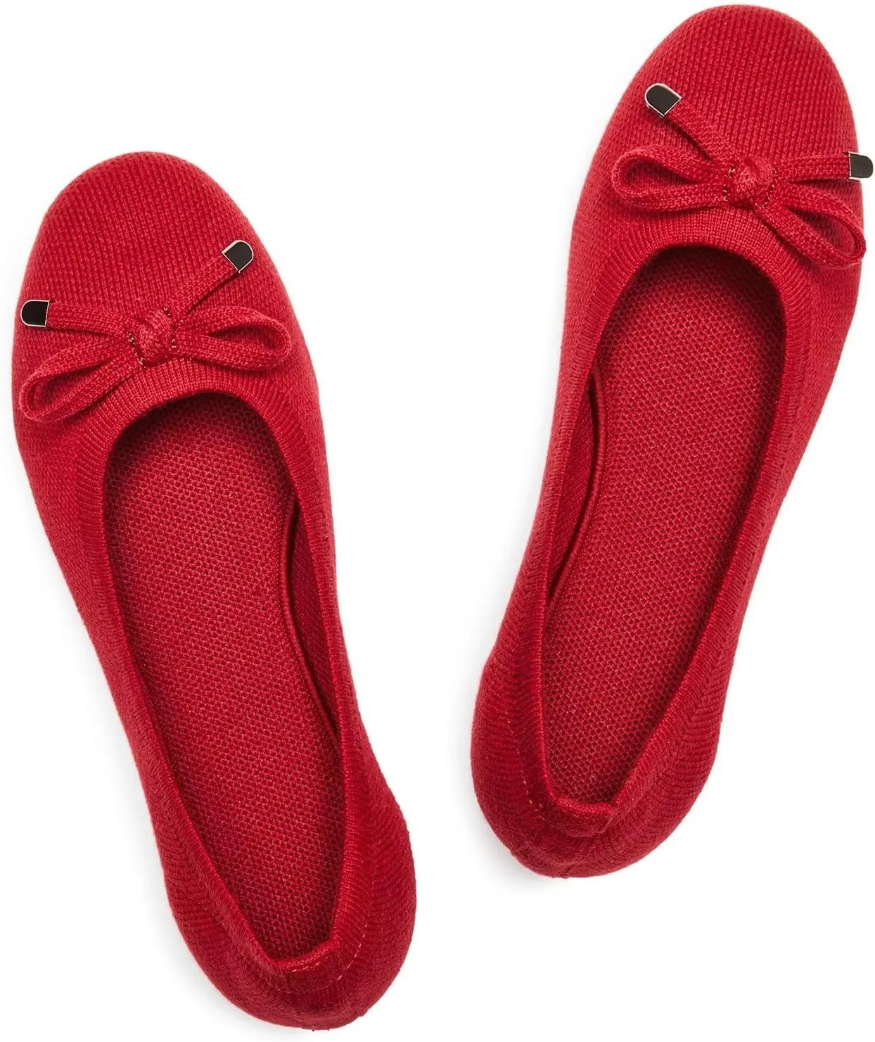 Frank Mully Women's Ballet Flats Round Toe Walking Flats Slip On Work Shoes Knitted Flats Shoes for Woman Soft Lightweight