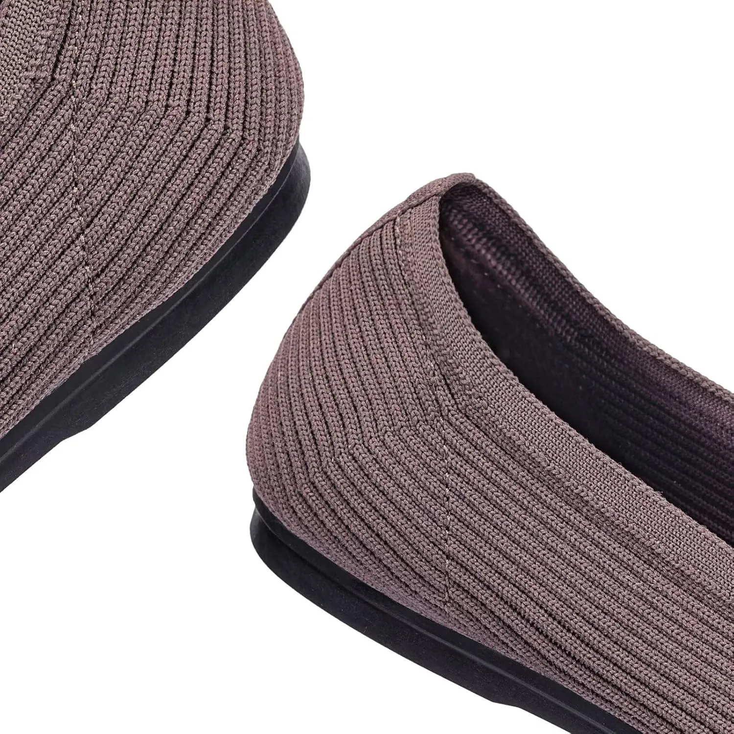 Frank Mully Women's Ballet Flats Round Toe Walking Flats Slip On Work Shoes Knitted Flats Shoes for Woman Soft Lightweight