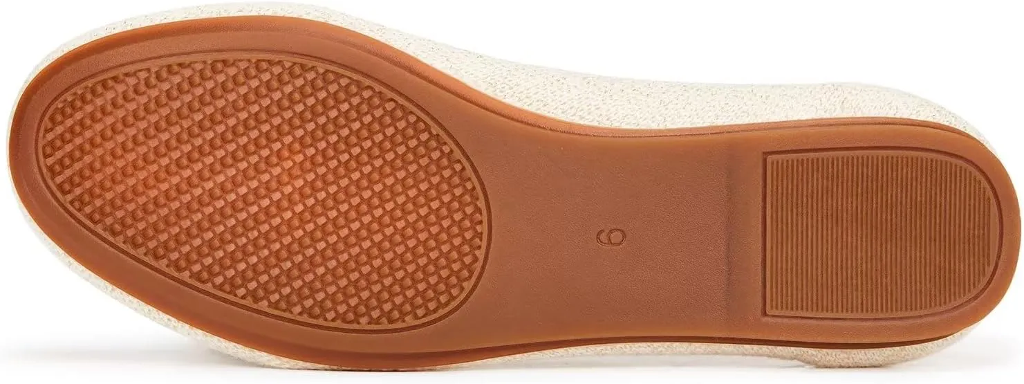 Frank Mully Women's Ballet Flats Round Toe Walking Flats Slip On Work Shoes Knitted Flats Shoes for Woman Soft Lightweight