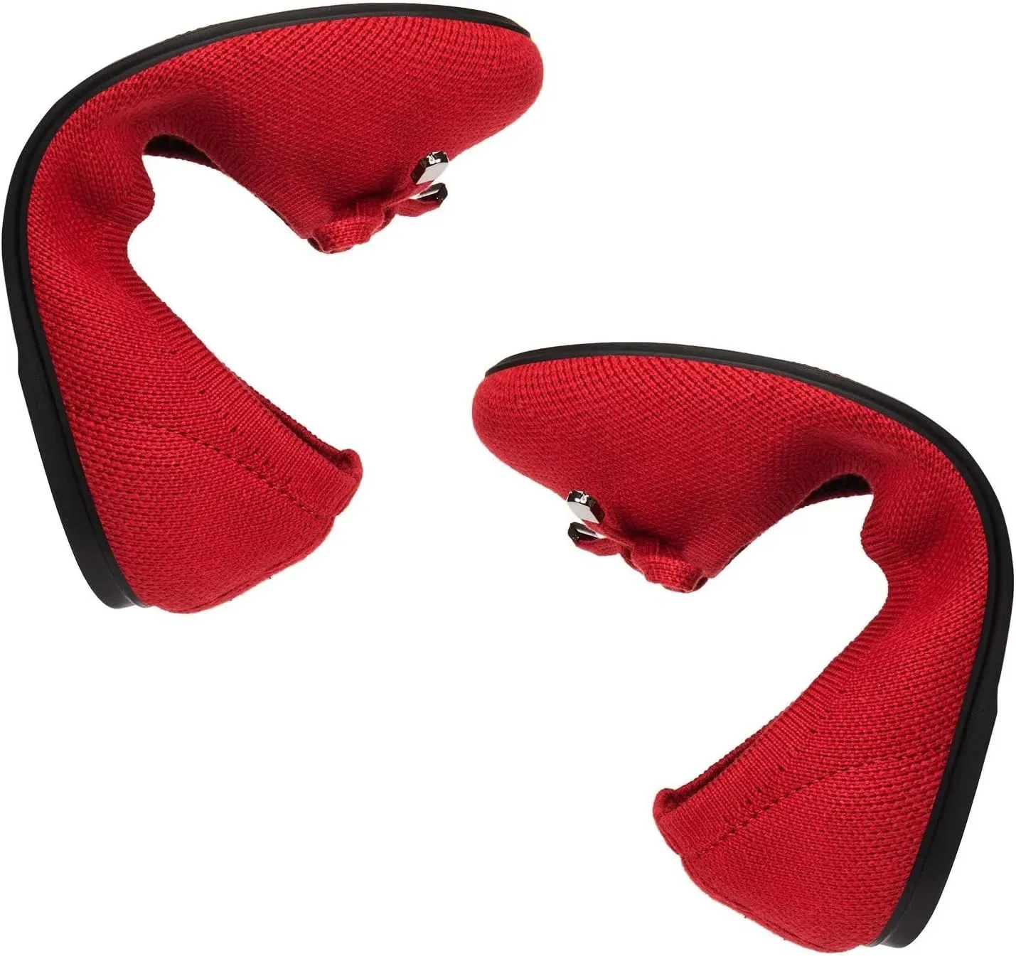 Frank Mully Women's Ballet Flats Round Toe Walking Flats Slip On Work Shoes Knitted Flats Shoes for Woman Soft Lightweight
