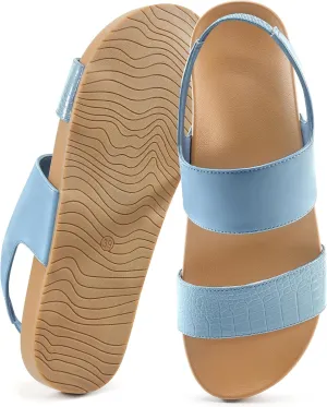 FUDYNMALC Womens Walking Sandals Comfortable: Summer Orthopedic Shoes Casual Slip On Footwear with Elastic Straps Outdoor Beach Flats