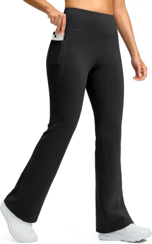 G Gradual Women's Fleece Lined Pants High Waist Winter Thermal Warm Flare Leggings Hiking Yoga Pants Women with Pockets