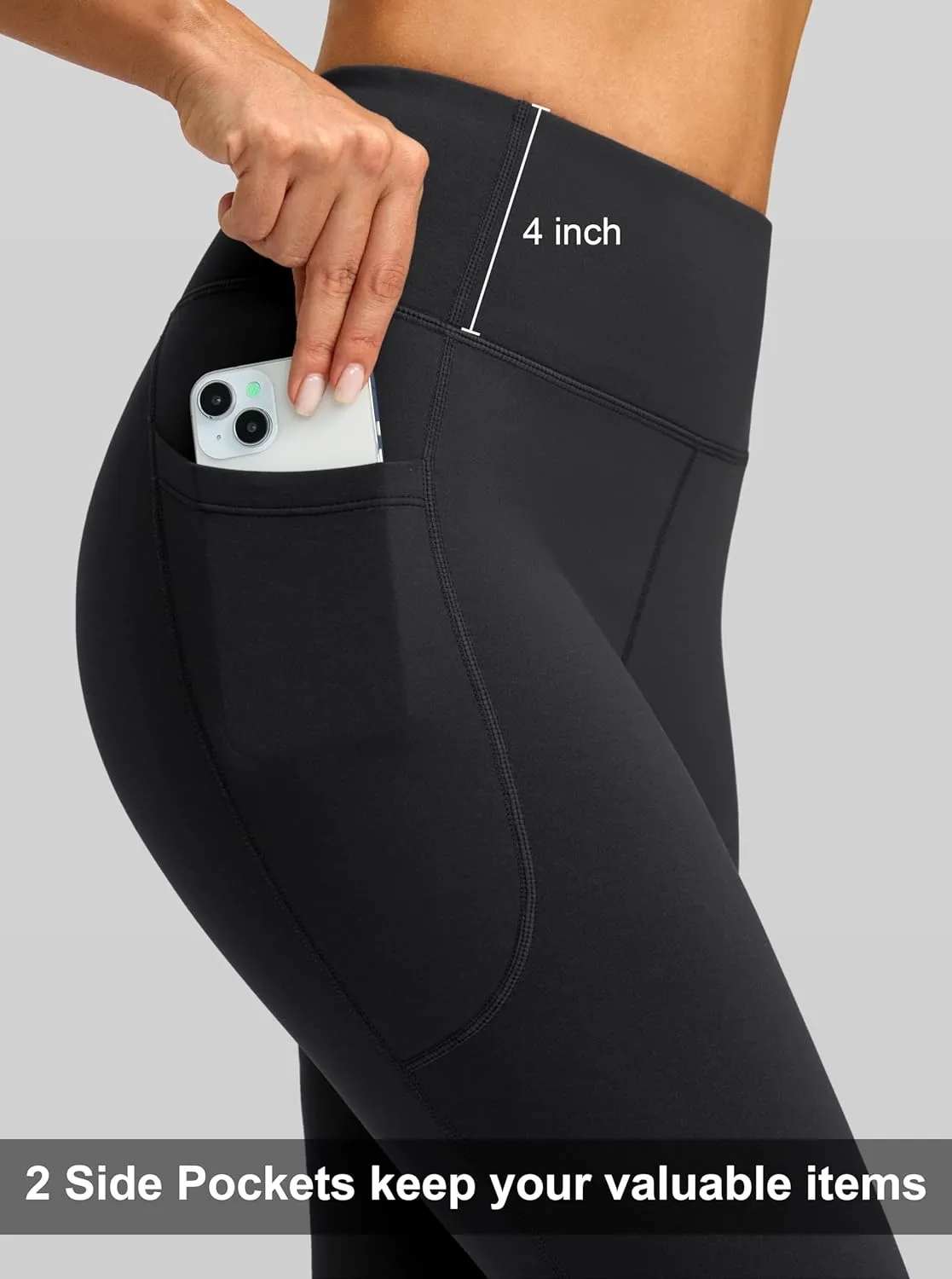 G Gradual Women's Fleece Lined Pants High Waist Winter Thermal Warm Flare Leggings Hiking Yoga Pants Women with Pockets